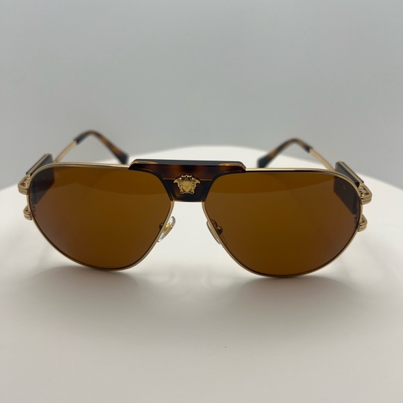 Versace Gold and Brown Sunglasses - Picture 3 of 6